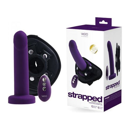 Vedo Strapped Rechargeable Vibrating Strap-on Deep Purple - Powerful Pleasure for Couples - Adult Naughty Store