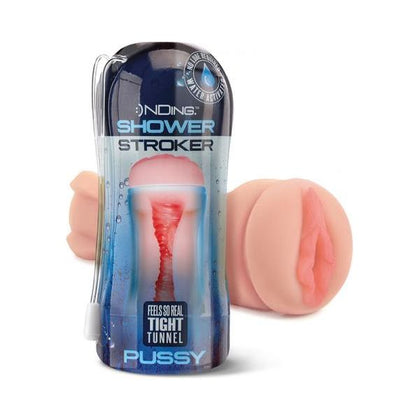 Happy Ending Self-Lubricating Shower Stroker - Model X1 - Male Masturbation Toy - Realistic Vaginal Experience - Transparent