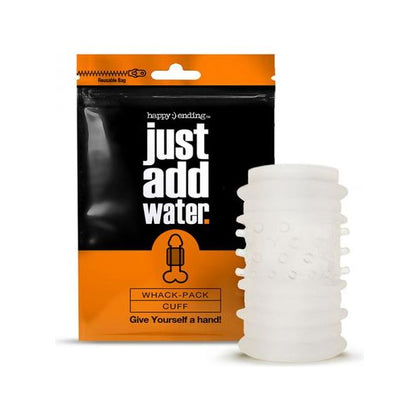 Happy Ending Just Add Water Self-Lubricating Whack Pack - Cuff: Reusable Water-Activated Masturbation Sleeve for Men - Ultra-Soft, Textured, and Discreet - Frosted and Semi-Translucent