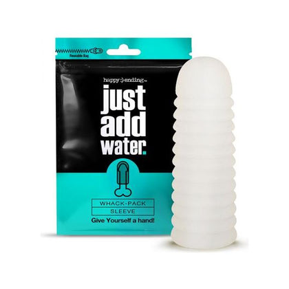 Happy Ending Just Add Water Self-Lubricating Whack Pack - Water-Activated Masturbation Sleeve - Model WPS-300 - Male - Full Coverage Pleasure - Frosted Translucent