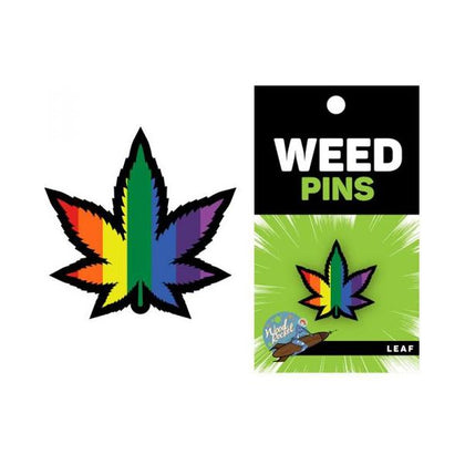 Wood Rocket Rainbow Pride Leaf Lapel Pin - LGBTQ+ Smoke Product Accessory - Adult Naughty Store