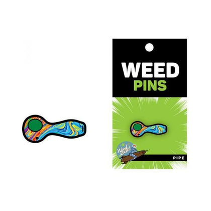 Wood Rocket Swirled Color Fill Weed Pipe Lapel Pin - Stylish Smoke Product Accessory - Adult Naughty Store