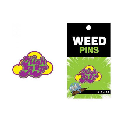 Wood Rocket Weed Pin High AF - Vibrant Enamel Lapel Pin for Cannabis Enthusiasts