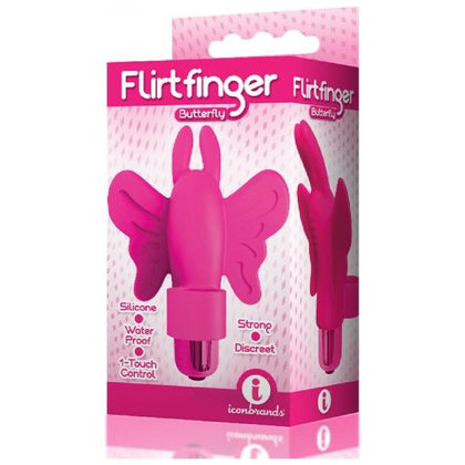 Icon Flirt Finger Butterfly Finger Vibrator Pink - Model 9's - For Clitoral and Nipple Stimulation