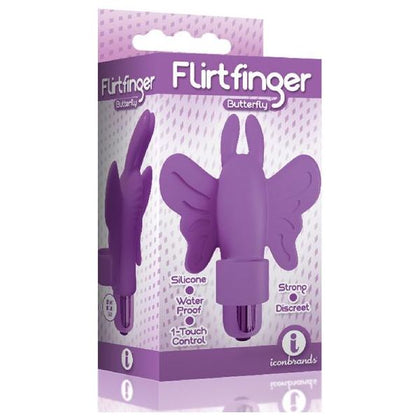 Icon Flirt Finger Butterfly Finger Vibrator Purple - Model 9's, Clitoral and Nipple Stimulation - Adult Naughty Store