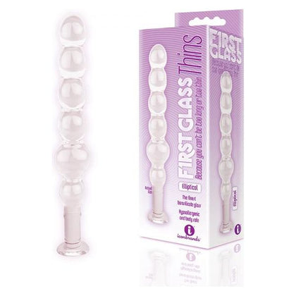 9's Glass Thins Elliptical Glass Plug - Versatile Internal and External Stimulation - Model E7 - Unisex - Pleasure for All Areas - Clear