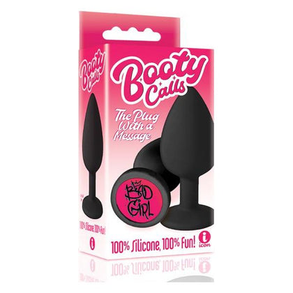 Icon Presents Booty Talk Silicone Butt Plug Black Bad Girl - Model BT-001 - For Women - Anal Pleasure