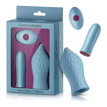 Introducing the Versa Bullet Plus T Sleeve Light Blue - The Ultimate Remote Controlled Silicone Bullet Vibrator for Couples Pleasure