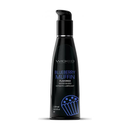 Wicked Aqua Blueberry Muffin Water-Based Lubricant - 4 Oz - Adult Naughty Store