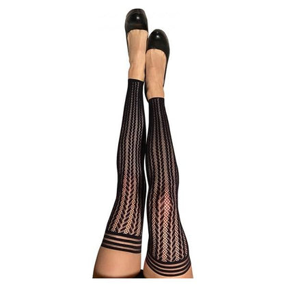 Kix'ies Lindsay Footless Fishnet Thigh-highs - Size B: Sensual Sheer Delight for Women, Perfect for All-Day Comfort and Style
