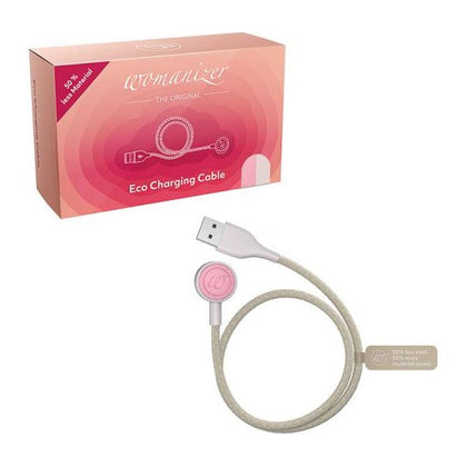 Womanizer Premium Eco Magnetic Charging Cable for Clitoral Stimulation - Rose/Beige