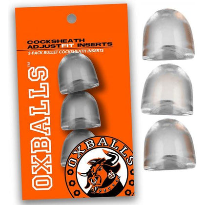 OXBALLS Adjustfit Insert 3-Pack Clear - Customizable Cocksheath Enhancer for Men - Boost Pleasure and Confidence