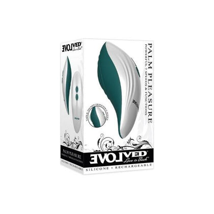 Evolved Palm Pleasure Teal-White Thumping Palm Vibrator for Powerful Erogenous Zone Stimulation - Model PPTW-7, Unisex Pleasure in an Elegant Teal-White Design