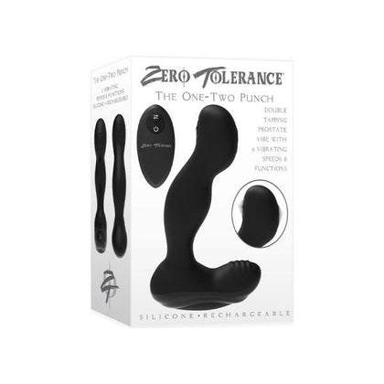ZT The One Two Punch Prostate Massager - Powerful Dual Motor Vibrating Silicone Pleasure Toy for Men - Model ZT-PTM-001 - Black