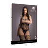 Shots Le Desir Lace and Fishnet Bodystocking Black OSx - Seductive Lace Patterned Fishnet Bodystocking for Women, Model LD-BS001, Plus Size XL-4XL - Adult Naughty Store