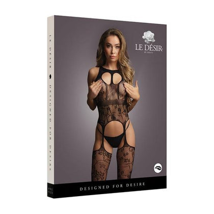 Shots Le Desir Lace Suspender Bodystocking With Round Neck Black O-s - Adult Naughty Store