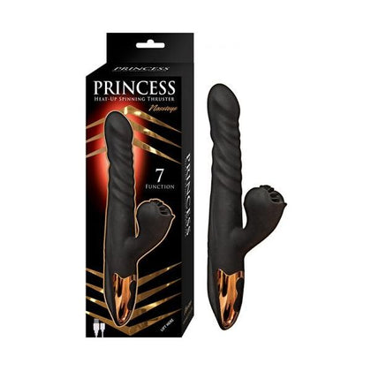 Introducing the Princess Heat-up Spinning Thruster - Black: The Ultimate Pleasure Experience for Women