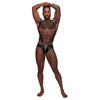 Male Power Fetish Collection Uranus Jock Brief with Suspender Straps and Cutout Rear - Black (Size L-XL)