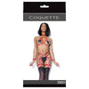 Introducing the Seductiva Harness Top and Crotchless Panty Merlot - Model HTP-001, Women's Lingerie for Sensual Pleasure - Size OS - Adult Naughty Store