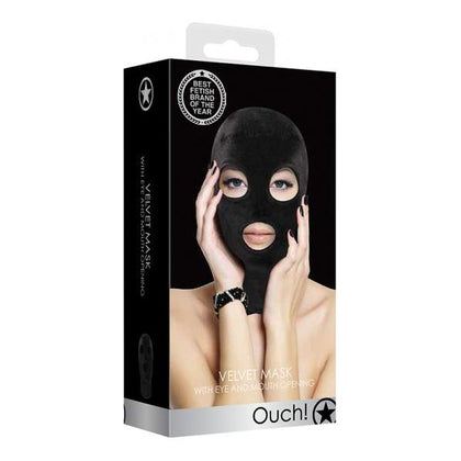 Ouch Velvet & Velcro Mask With Eye And Mouth Opening - Adult Naughty Store