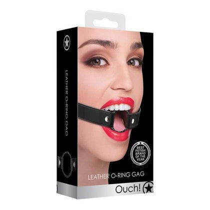 Introducing the SensaPlay Ouch Wrapped O-Ring Gag - Black: A Luxurious Pleasure Enhancer for All Genders!