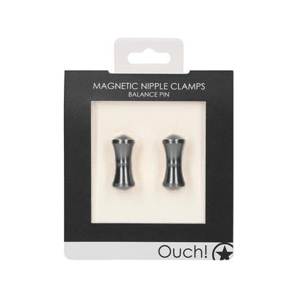 Introducing the Ouch Magnetic Nipple Clamps - Balance Pin - Grey: The Ultimate Pleasure Enhancer for All Genders in a Sleek and Sensual Grey Shade