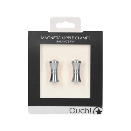 Introducing the Ouch Magnetic Nipple Clamps - Balance Pin - Silver: Premium Aluminum Nipple Clamps for Exquisite Pleasure!