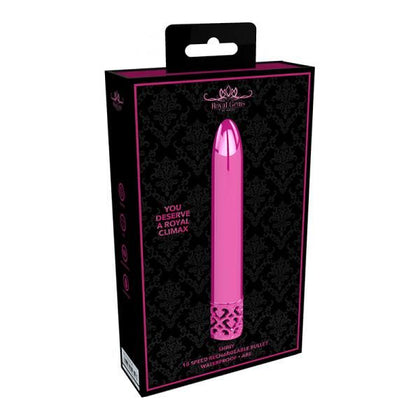 Royal Gems Shiny ABS Rechargeable Bullet Vibrator - Model RGS-1001 - Women's Internal and External Stimulation - Pink - Adult Naughty Store