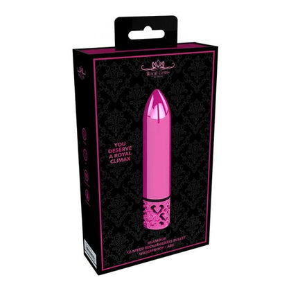 Royal Gems - Glamour Abs Rechargeable Bullet Vibrator - Model RG-1001 - Women's Clitoral Stimulation - Pink - Adult Naughty Store