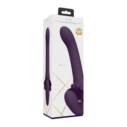 VIVE - Satu Rechargeable Pulse-Wave Triple-Motor Silicone Strapless Strap-On - Purple - Women's G-Spot and Clitoral Stimulation - Size: Regular