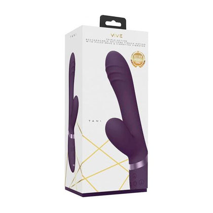 VIVE - Tani Rechargeable Triple-Motor Finger Motion Silicone Vibrator - Model T1001 - Women's G-Spot and Clitoral Pleasure - Purple