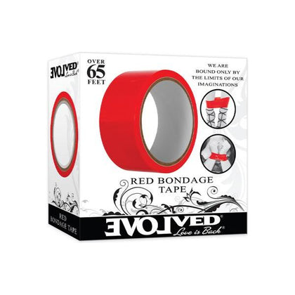 Evolved Bondage Tape 65 Ft. Red - Self-Adhesive PVC Vinyl Bondage Tape for Sensual Restraint and Play