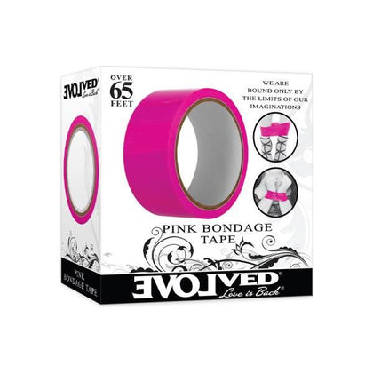 Evolved Bondage Tape 65 Ft. Pink - Self-Adhesive PVC Vinyl Fetish Tape for Sensual Bondage and Play