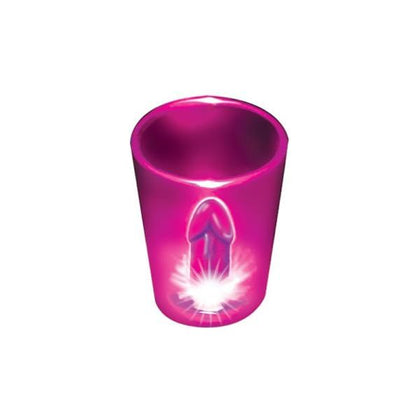 Magenta Light-Up Cock Shot Glasses - Enhance Your Party Experience