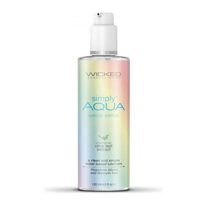 Wicked Simply Aqua Special Edition Water-Based Lubricant - Model XYZ123 - LGBTQ+ Support Edition - Gender-Inclusive - Heightened Sensation - 4 Oz - Clear - Adult Naughty Store