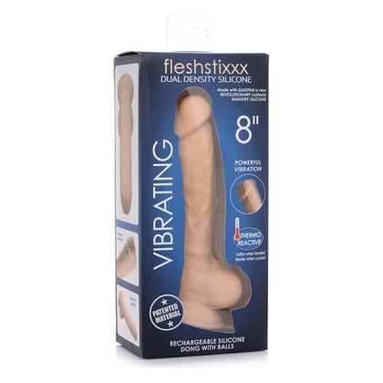 Fleshstixxx Vibrating Rechargeable Dong 8 In. Light - Adult Naughty Store