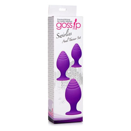 Gossip Swirlies Anal Plug Trio Set - Silicone Violet - Model GSAPT-001 - Unisex - Pleasure for Anal Stimulation - Adult Naughty Store