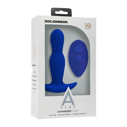 A-Play Expander Rechargeable Silicone Anal Plug With Remote - Model X3 - Unisex - Vibrating and Expanding - Midnight Black