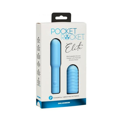 Doc Johnson Pocket Rocket Elite Rechargeable Bullet Vibrator - Model PR-ERB-001 - Women's Clitoral Pleasure - Sky Blue