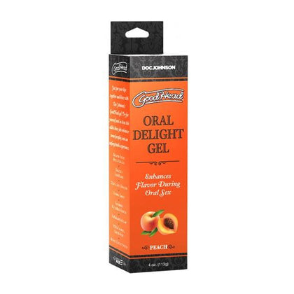 Doc Johnson GoodHead Oral Delight Gel - Peach Flavor, Water-Based, Non-Sticky, Breath-Freshening, PETA Certified, Cruelty-Free, 4 Oz