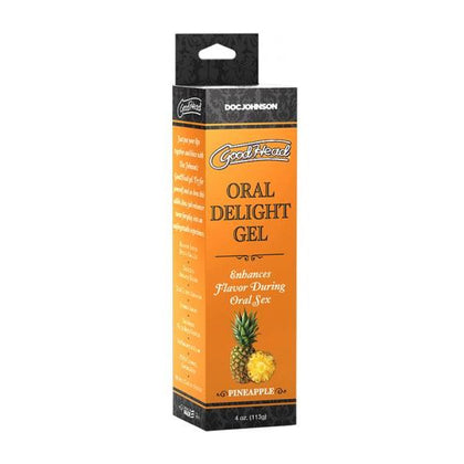 Doc Johnson GoodHead Oral Delight Gel - Pineapple Flavored Edible Oral-Sex Enhancer - Model: 4 Oz - For All Genders - Enhances Foreplay and Freshens Breath - Water-Based Formula - Non-Sticky - PETA Certified - Cruelty Free - Red 40 - Yellow 5