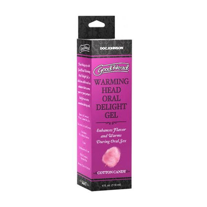GoodHead Warming Head Oral Delight Gel - Cotton Candy Flavored - 4 Oz - Enhance Oral Pleasure with Sensational Warming Sensations - Vegan-Friendly and Cruelty-Free
