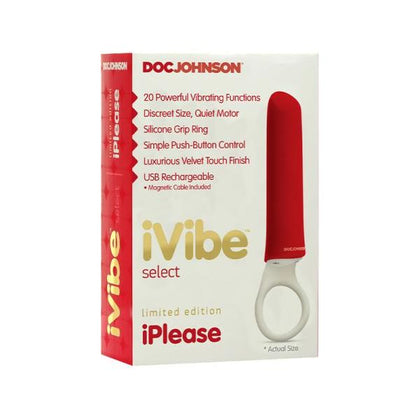 iVibe Select iPlease Limited Edition Red Mini-Vibe - Versatile USB Rechargeable Silicone Lipstick Vibrator for External and Internal Pleasure