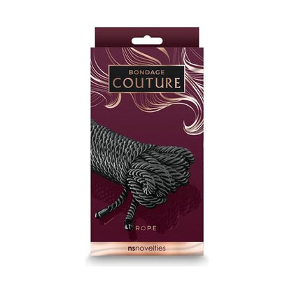 NS Novelties Bondage Couture Rope Black - Premium Polyester Fiber BDSM Restraint for Sensual Pleasure