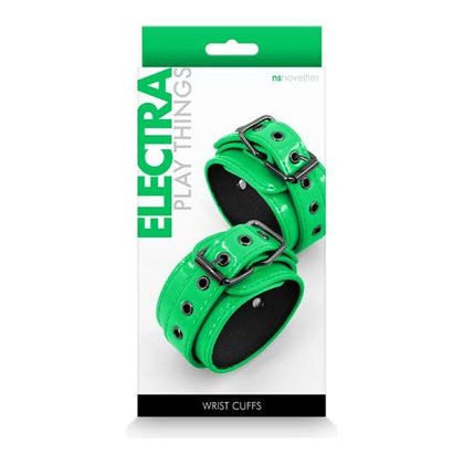 NS Novelties Electra Play Things Synthetic Wrist Cuffs - Model EWC-GRN - Unisex - Sensual Pleasure - Green