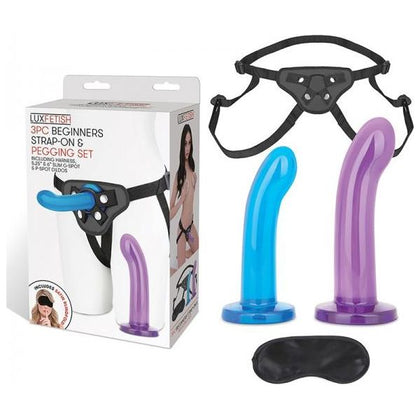 Lux Fetish Beginners Strap-on Pegging Set - The Ultimate Pleasure Package for Exploratory Couples - Model LS-3000 - Unisex - Deep Penetration - Black - Adult Naughty Store