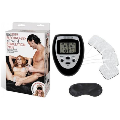 Lux Fetish Electro-Stim Kit With Stimulating Pads - Intensify Pleasure with the E-Stim Pro 5000, Unisex Electro-Sex Toy for Exquisite Sensations in Black