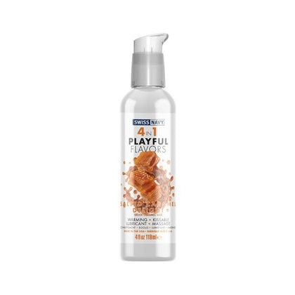 Introducing the Sensual Pleasures 4-in-1 Salted Caramel Delight 4 Oz. Lube for Ultimate Playful Experiences!