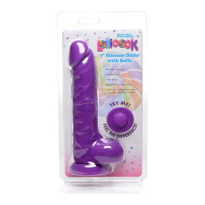 Introducing the SensaToys™ Lollicock Silicone Dildo With Balls 7 In. - A Grape-Colored Pleasure Powerhouse for All Genders and Unparalleled Sensations