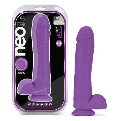 Neo Elite 11-inch Silicone Dual-density Cock With Balls - Neon Purple